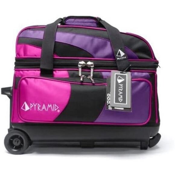 Deluxe Double Roller 2 Ball Bowling Bag with Large Separate Shoe Compartment - Picture 3 of 6